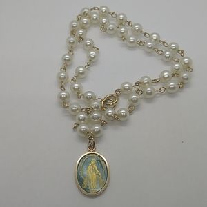 Vintage Miraculous Medal Of Mary German Necklace